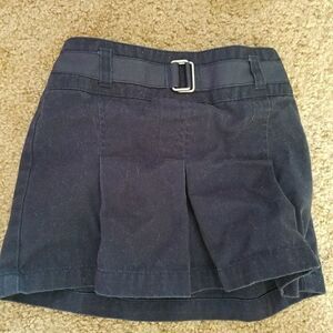 Chaps Girls Dark Blue School Uniform Skort Size 4 Pleated Elastic Waist